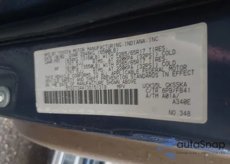 2003 Toyota Sequoia Sr5 V8 from USA, damaged, VIN 5TDZT34A13S151319